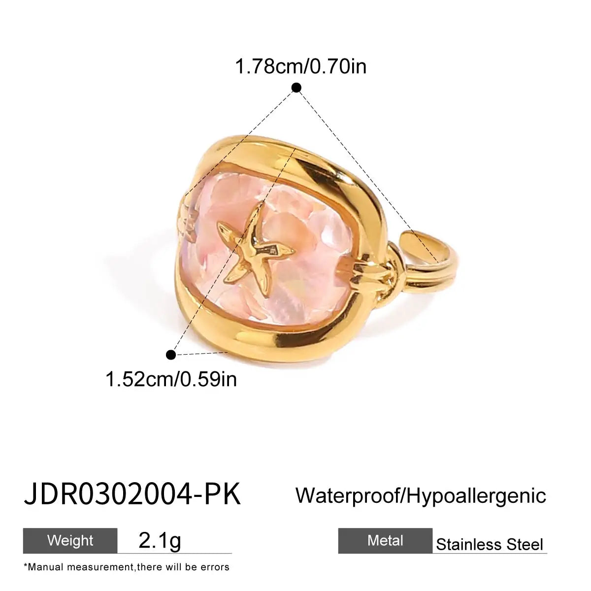 Ocean Sjöstjärna Snäcka Statement Ring