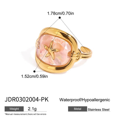 Ocean Sjöstjärna Snäcka Statement Ring