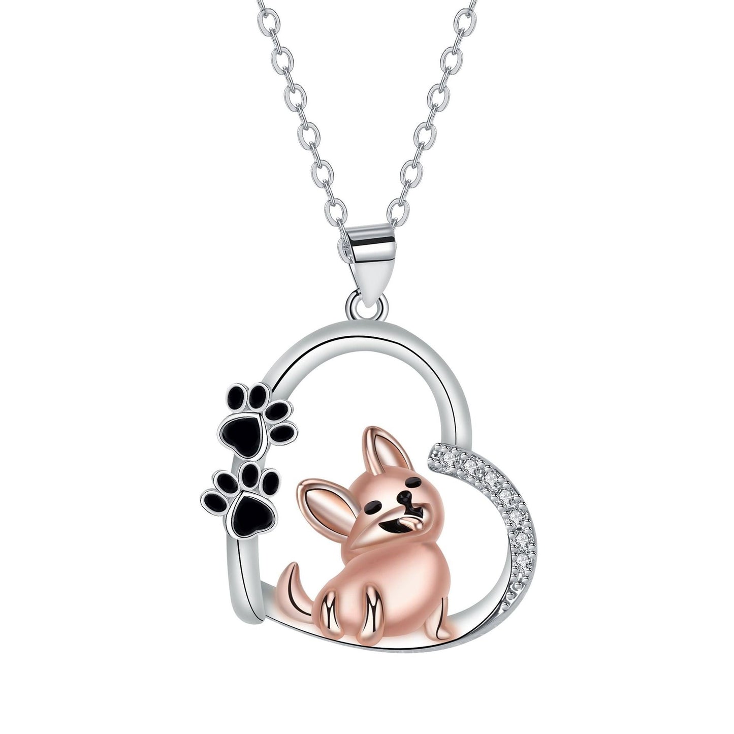 Lovely Hjärta Shaped Hund Hänge Halsband