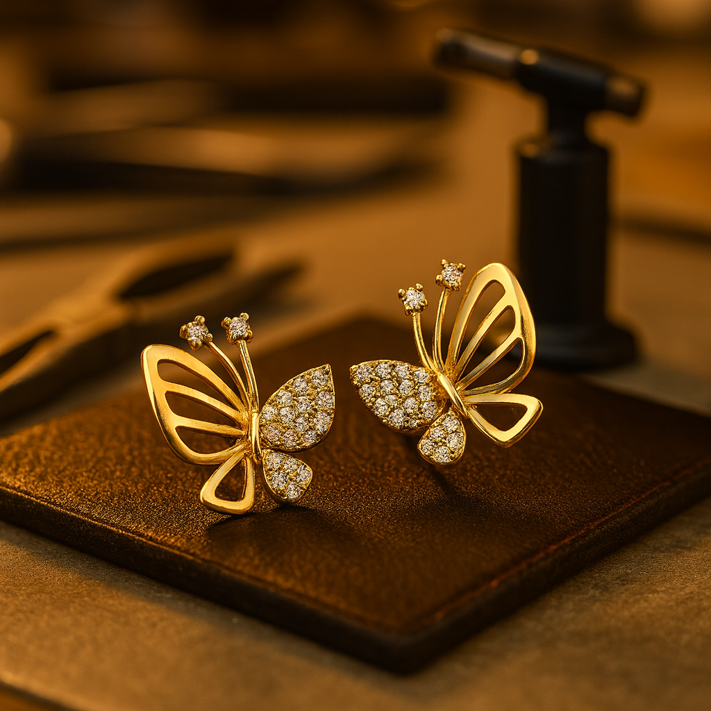 Elegant Zircon Fjäril Stud Örhängen