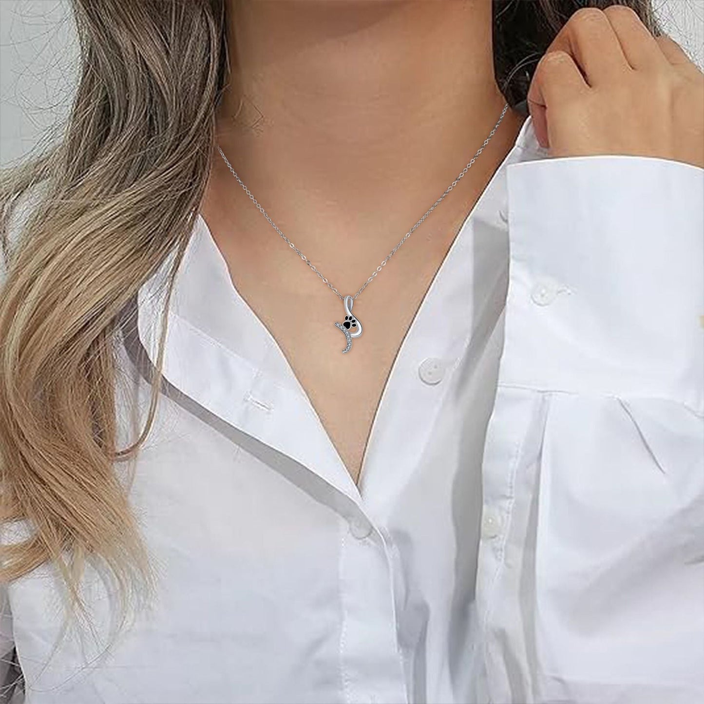 Cute Tass Print Hänge Halsband