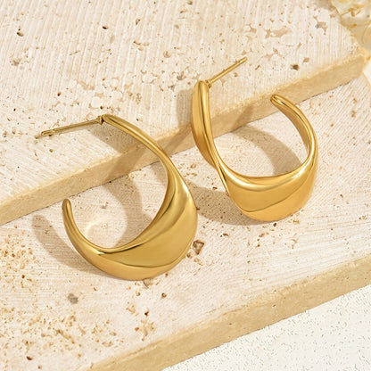 Sculpted Crescent creolörhängen | Guld