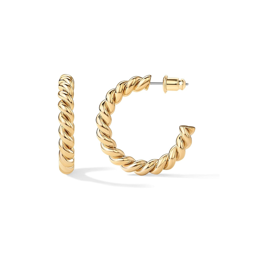 Rope Twist creoler | Guld