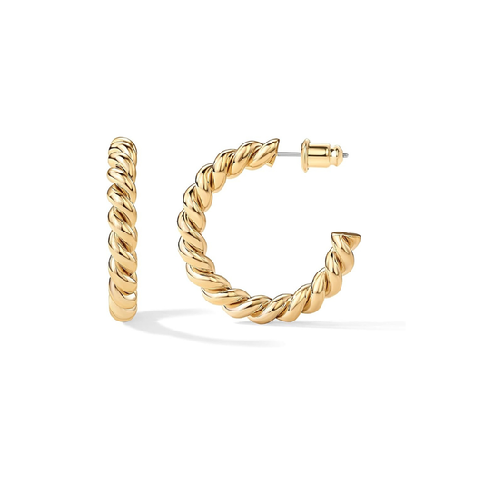 Rope Twist creoler | Guld