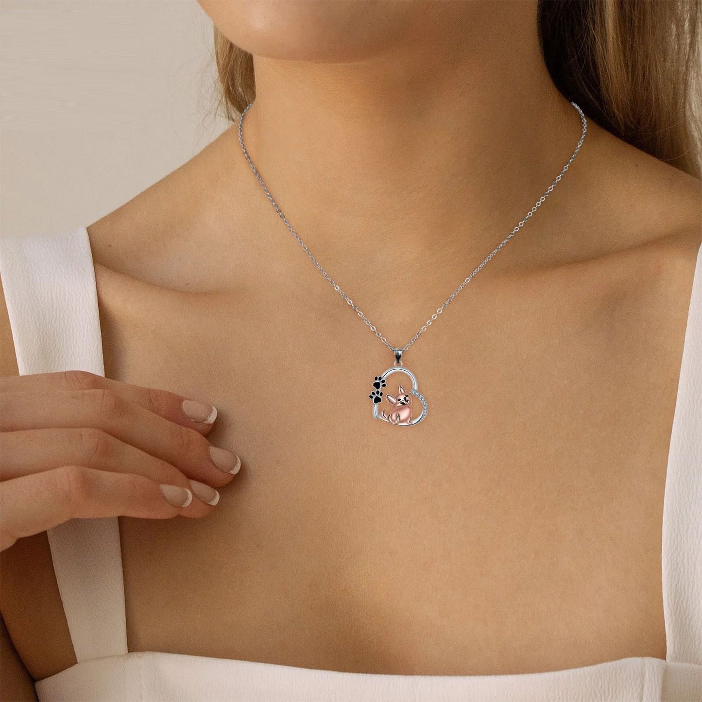 Lovely Hjärta Shaped Hund Hänge Halsband