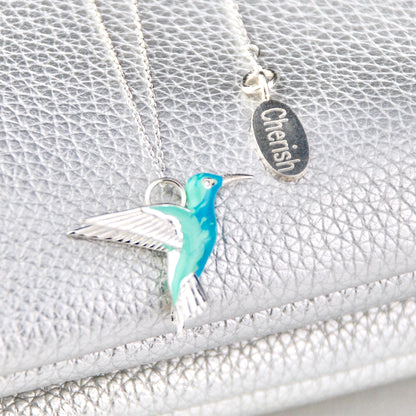 Sterling Silver Enamel Kolibri Halsband