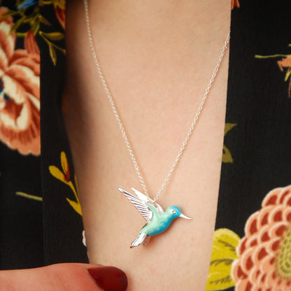 Sterling Silver Enamel Kolibri Halsband
