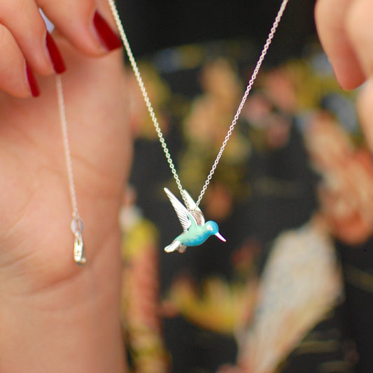 Sterling Silver Enamel Kolibri Halsband