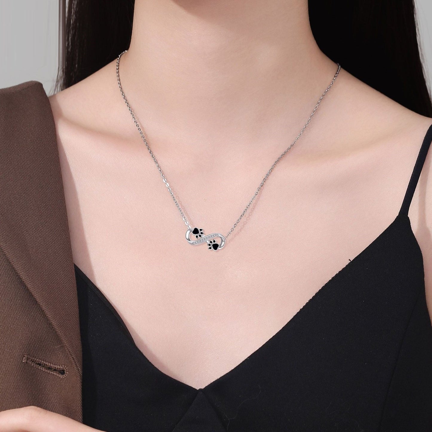 Infinity Tass Print Halsband With Zirconia