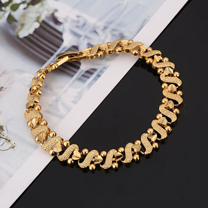 Lily Ornate Våg armband | Guld