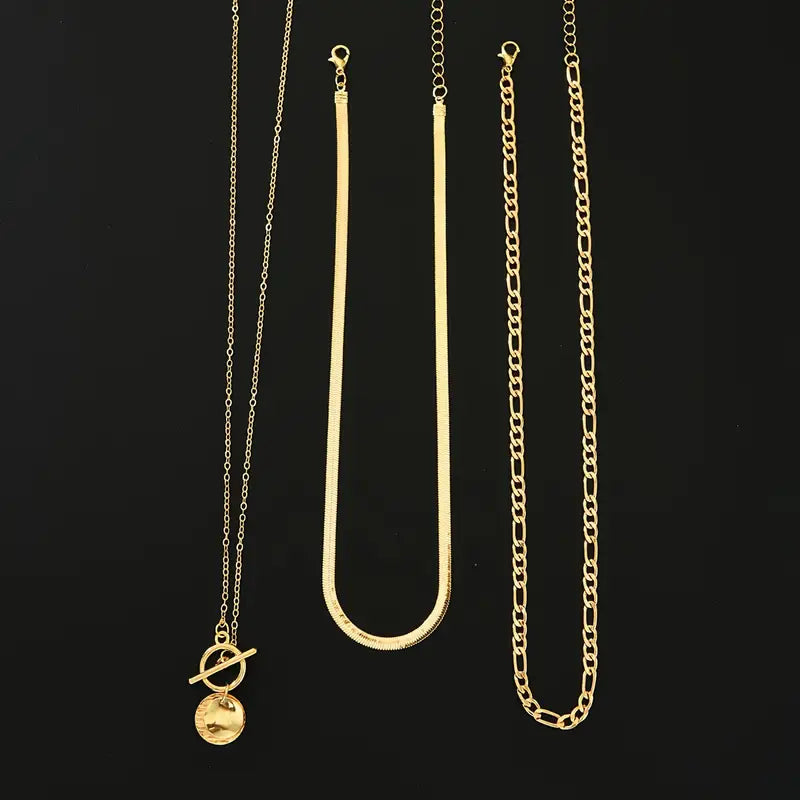 Savira Textured Coin Lager-på-lager halsband | Guld