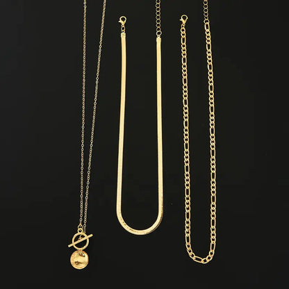 Savira Textured Coin Lager-på-lager halsband | Guld
