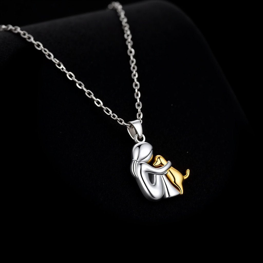 Sterling Silver Hund Mom Halsband Set