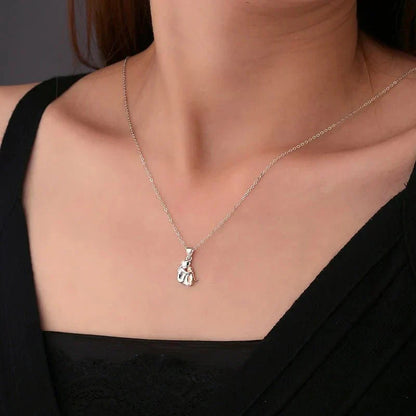 Sterling Silver Hund Mom Halsband Set