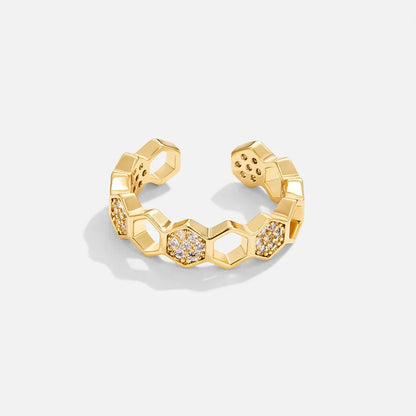 Kristall Honeycomb Ring | Guld