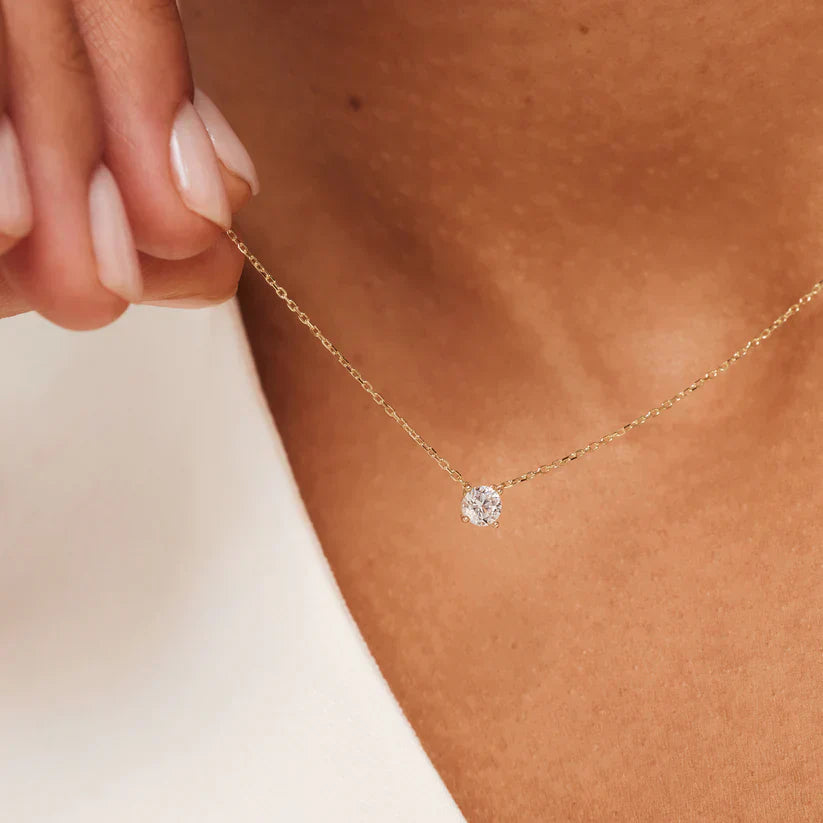 Clea Moissanite Sten halsband | Guld