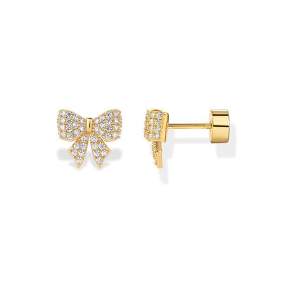Bow Motif örhängen | Guld