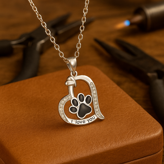 Hjärta Shaped Hund Tass Print Halsband