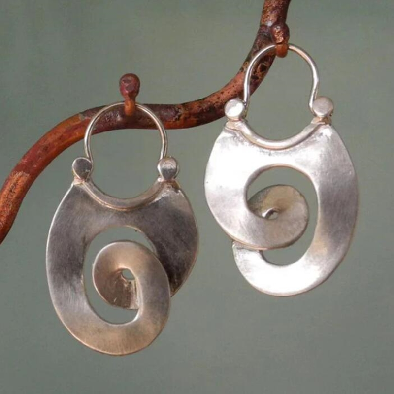 Vintage spiralörhängen i silver