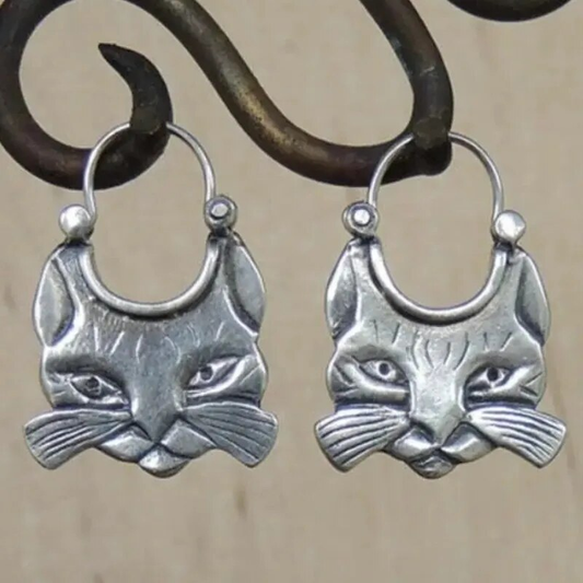 Vintage Katt Whiskers Silver Örhängen