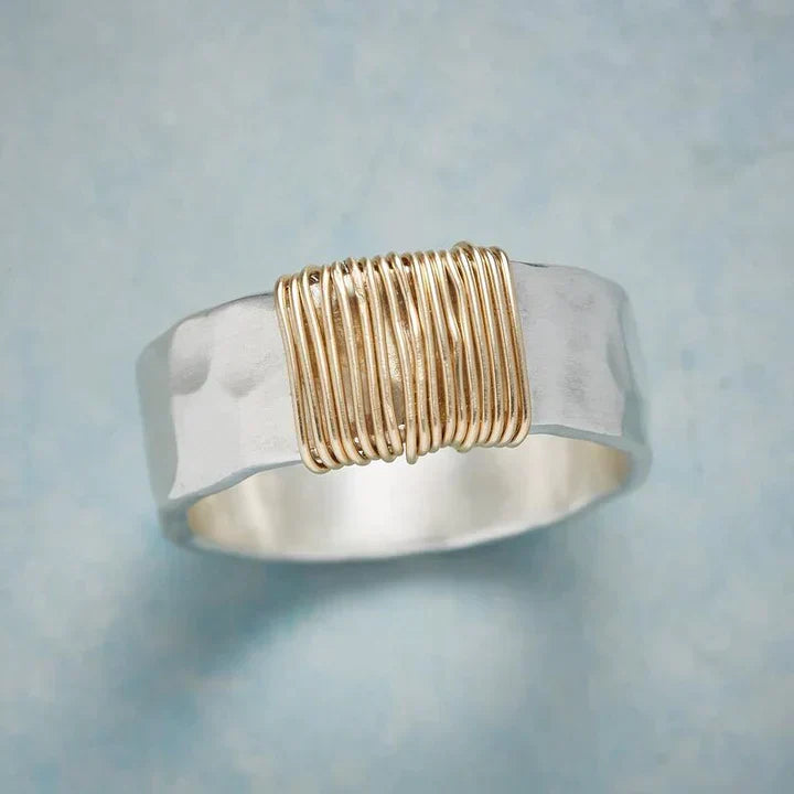 Vintage Golden Threads Silverfärgad Ring