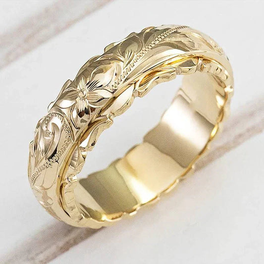 Antik Guld Blomma Ring | Guld