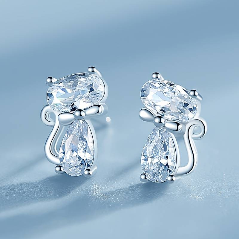 Vintage Zirconia Katt Örhängen