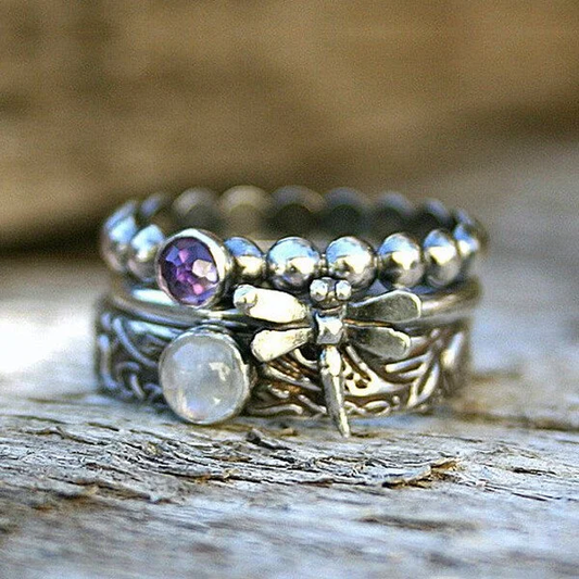 Vintage Trollslända Purple Zirconia Ring