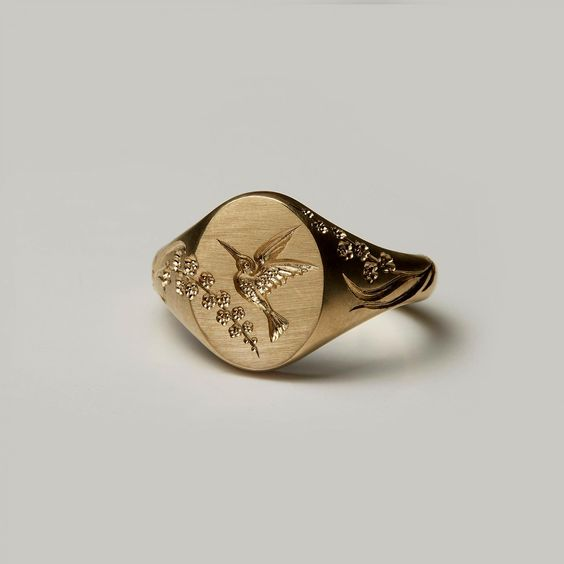 Vintage Guld Blue Kristall Ring Copy