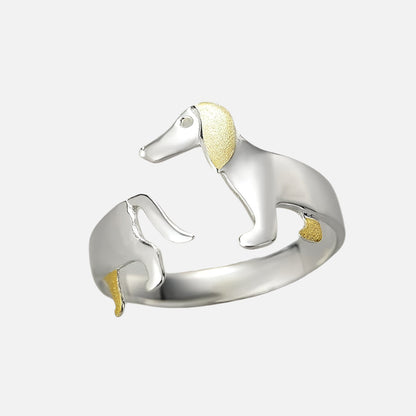 Sterling Silver Dachshund Memorial Wrap Ring