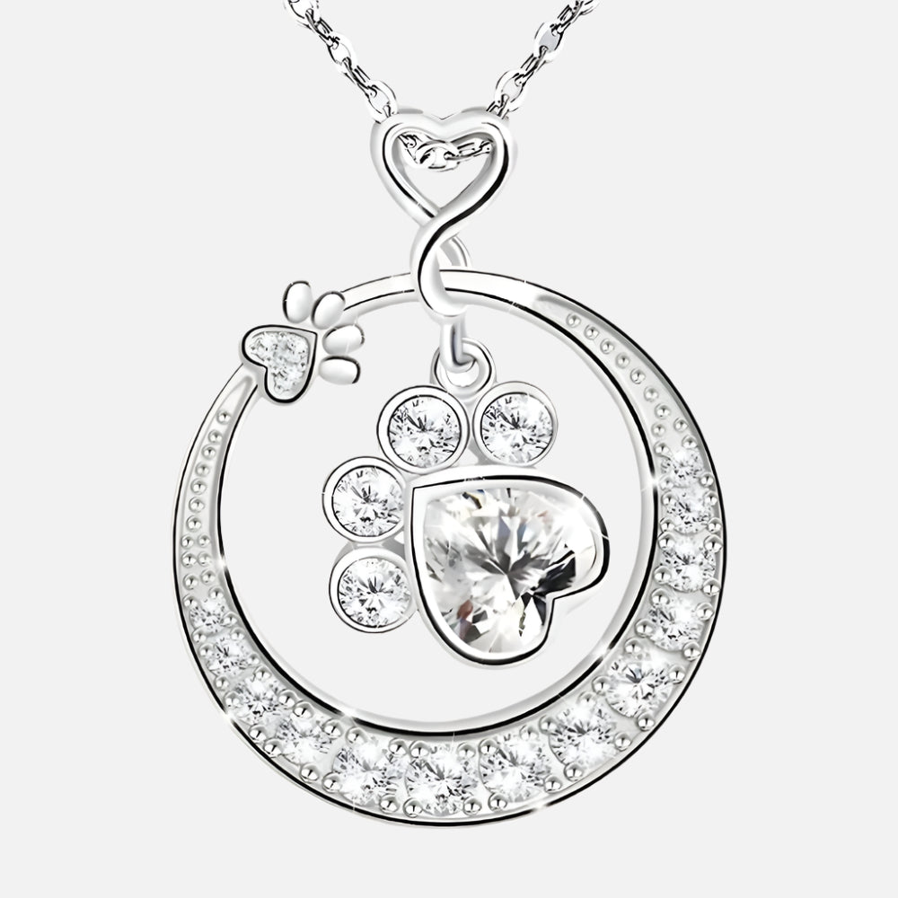 Sterling Silver Tass Print Hjärta Halsband