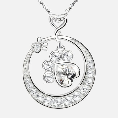 Sterling Silver Tass Print Hjärta Halsband