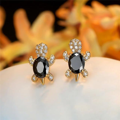 Pendientes Tortuga Marina En Zirconio Y Plata De 925
