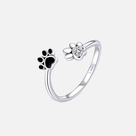 Sterling Silver Tass Print Hjärta Ring